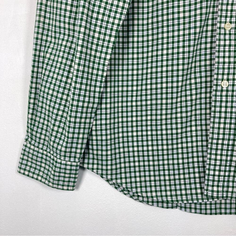Polo Ralph Lauren Men’s Button Front Shirt Green Mini Gingham Large Cotton - Picture 4 of 16